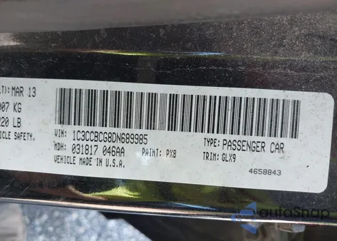 2013 Chrysler 200 Limited from USA, damaged, VIN 1C3CCBCG8DN689985